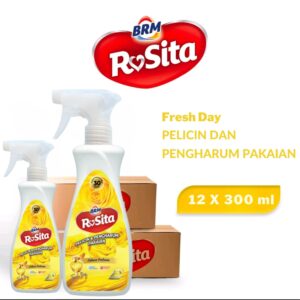 Grosir 1 Dus Isi 12 Pcs,BRM Rosita Pelicin & Pengharum Pakaian 300ml (Spray) Varian Fresh Day