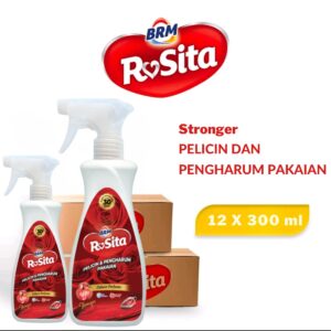 Grosir 1 Dus Isi 12 Pcs,BRM Rosita Pelicin & Pengharum Pakaian 300ml (Spray) Varian Stronger