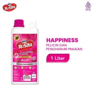 BRM Rosita Pelicin & Pengharum Pakaian Happines 1 Liter - Anti-Bakteri Wangi Tahan Lama
