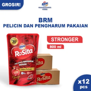 1 Karton Brm Rosita Pelicin Dan Pengharum Pakaian 800 ml Stroger