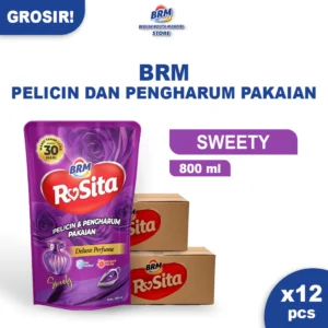 1 Karton Brm Rosita Pelicin Dan Pengharum Pakaian 800 ml Sweety