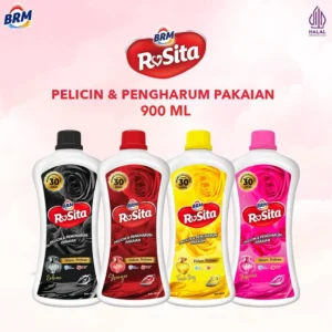 Grosir 1 Dus isi 12 Botol BRM Rosita Pelicin & Pengharum Pakaian 900ml