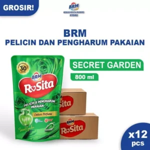 1 Karton Brm Rosita Pelicin Dan Pengharum Pakaian 800 ml Secret Garden