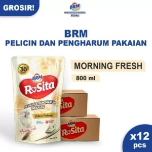 1 Karton Brm Rosita Pelicin Dan Pengharum Pakaian 800 ml Morning Fresh
